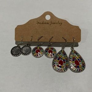 NWOT three pairs of drop earrings, brand new, never worn